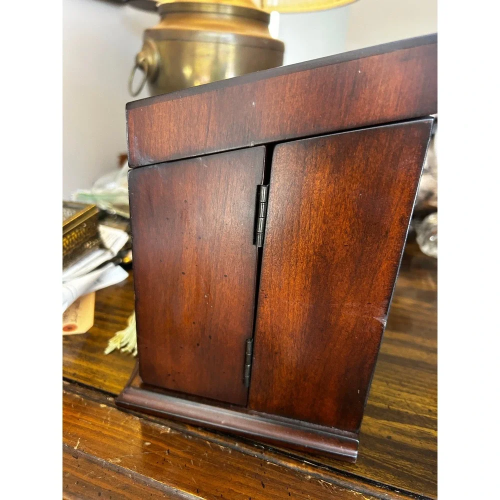 Bombay Vintage Wooden Jewelry Armoire Box Mahogany Finish Tassel Organizer